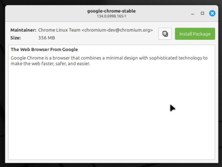 Linux Mint package installer